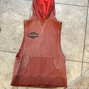 Harley-Davidson Red Sleeveless Hoodie